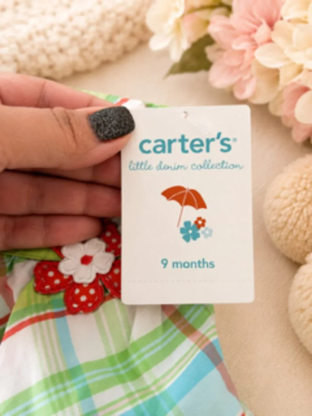 🌸 NEW WITH TAGS Carter’s Tiered Plaid Skirt – 9 Months 🌸